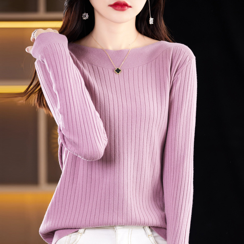 2024 spring sweater sweater women's collar base wool sweater women's long sleeve foreign trade manufacturers wholesale