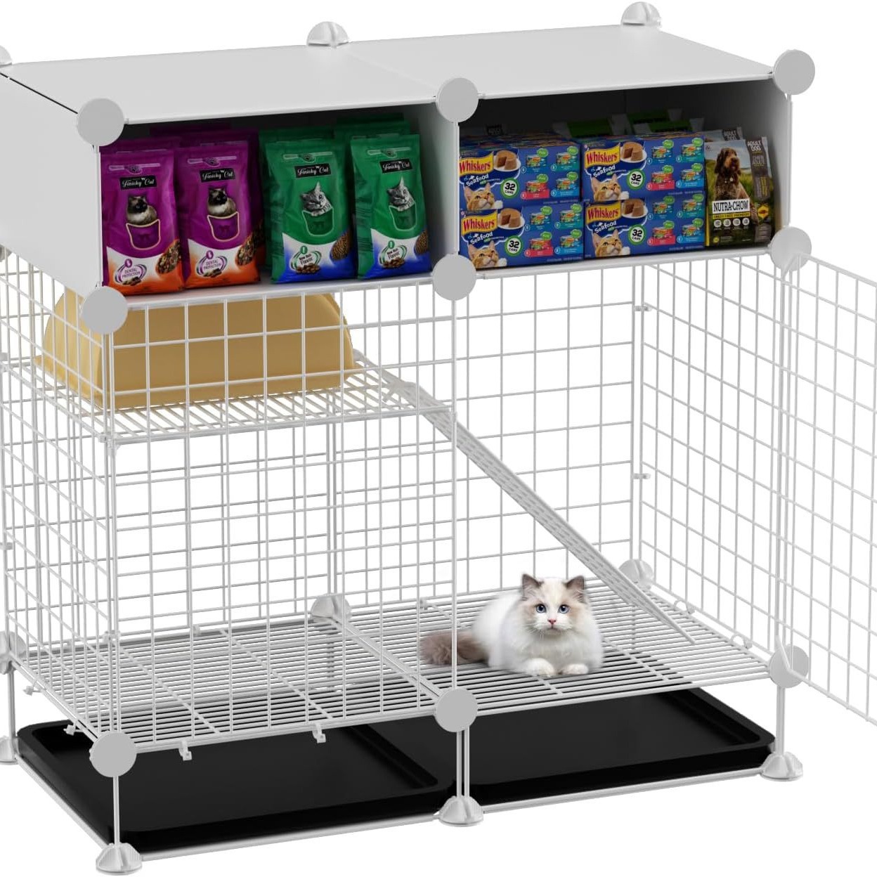 定制家用双层兔子笼，带2个大抽屉-室内可自由组装宠物笼