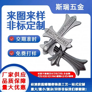 欧美潮牌创意个性十字架朋克吊坠做旧项链五金配件