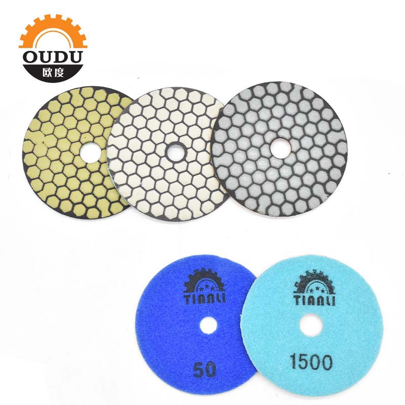 4寸10公分金刚石干磨片4寸干磨不加水出光快抛光片石材翻新磨盘