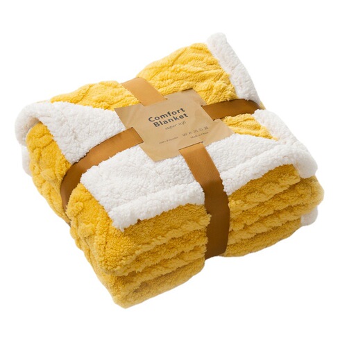 Tafeta Fleece Afternoon Nap Blanket Double Layer Thick Seasonal Blanket Lamb Fleece Thick Comforter Office Sofa