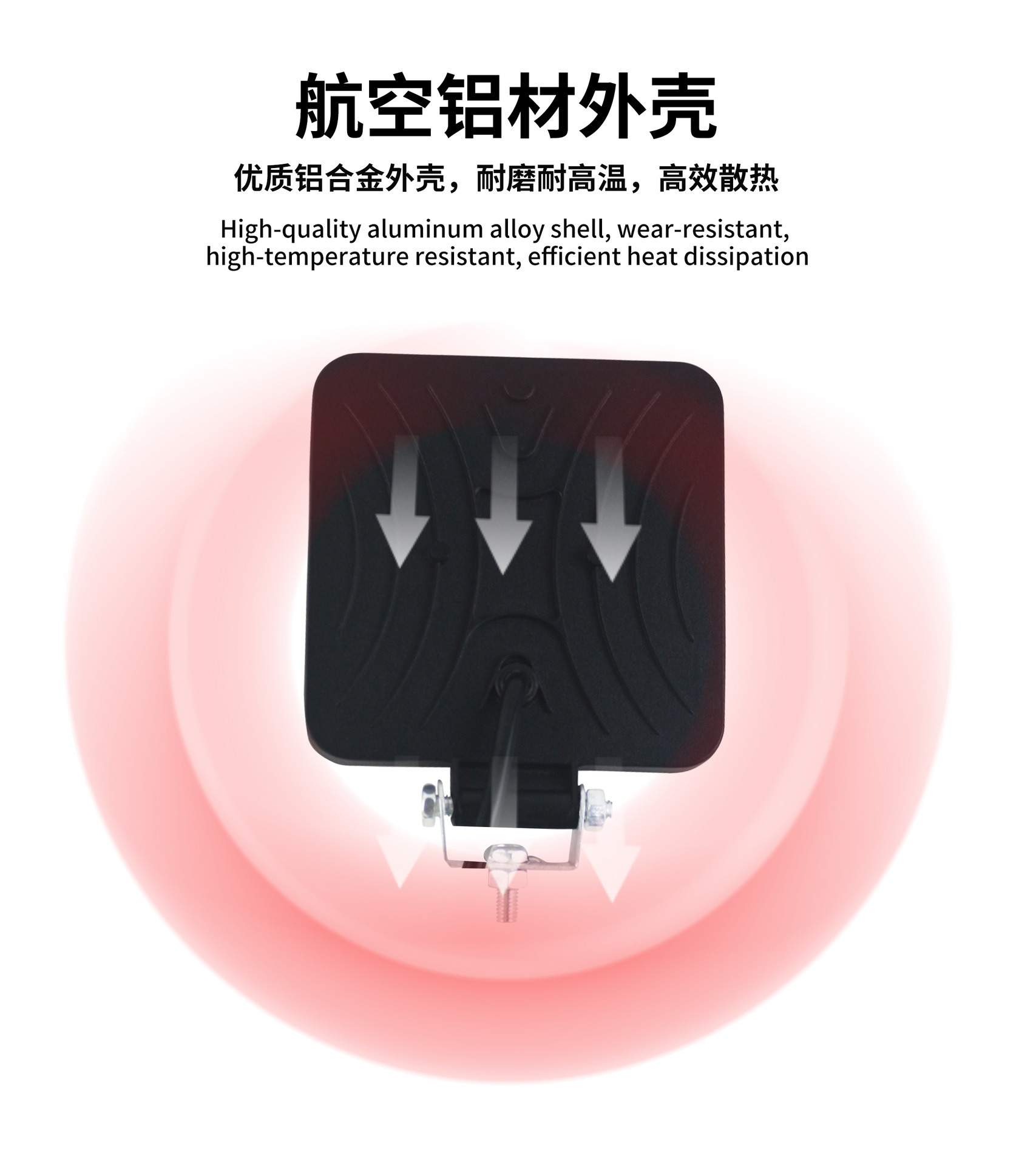 Car LED spotlight 9 beads 27W square off-road vehicle work light car front bumper light forklift light inspection light