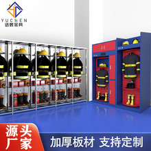 不锈钢消防衣架消防展示柜消防服架战斗展示架柜双面旋转文件柜