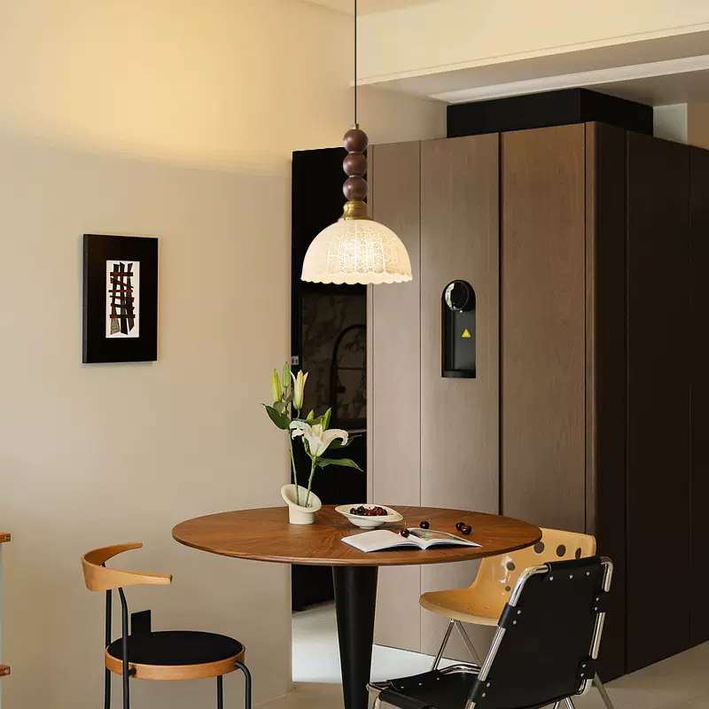 水晶圆圈风扇灯简约跨境吸顶灯餐厅客厅卧室电扇灯具中山工厂