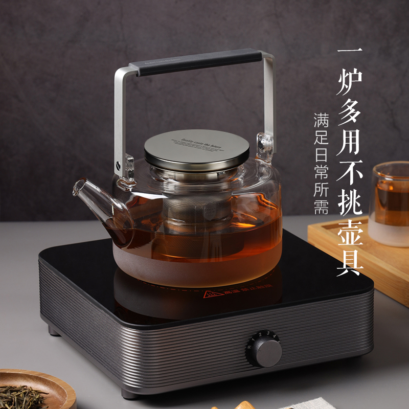 英国ORTOR玻璃茶壶家用提梁壶玻璃煮茶壶电陶炉用烧水壶杯子套装