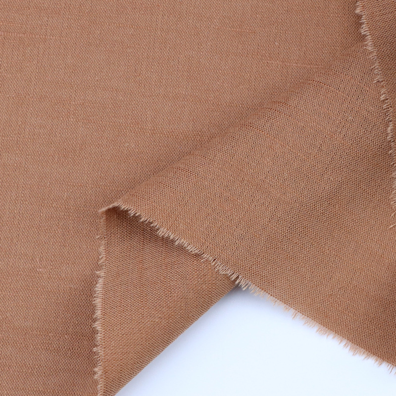 150g de tela de algodón de lino liso tejido de lino teñido de hilo primavera y verano vestido de la camisa tela de la ropa