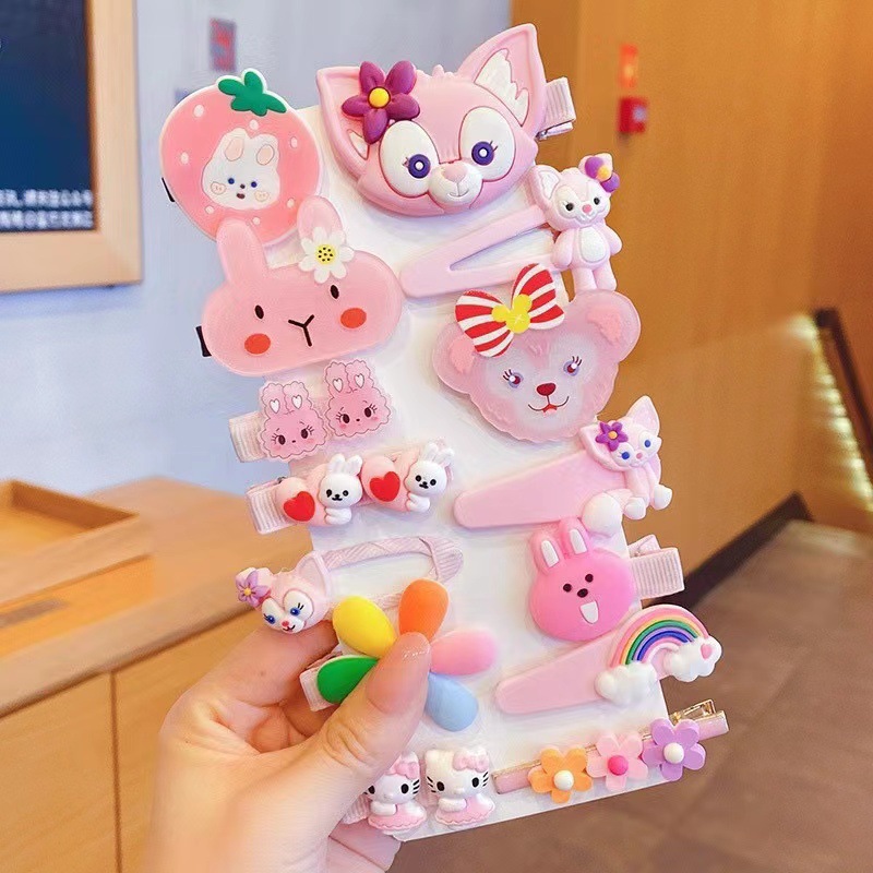 Nuevo clips de dibujos animados para niños coreanos lindos color de caramelo hecho a mano no daña el cabello frange clip para el cabello bebé clip para el cabello toque