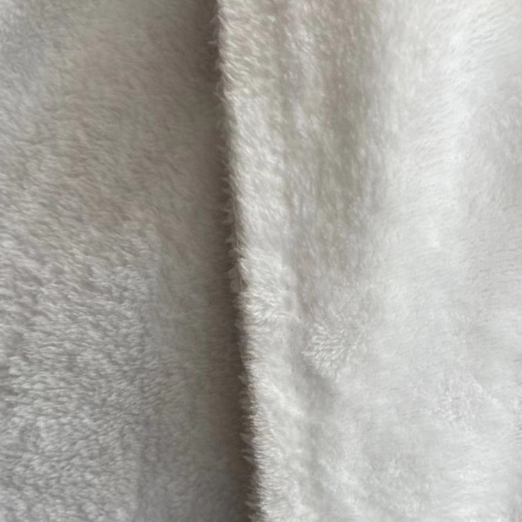 Tejido de poliéster de punto de doble cara de franela de lana de coral pijamas en casa manta ropa de tela textil para el hogar franela en stock