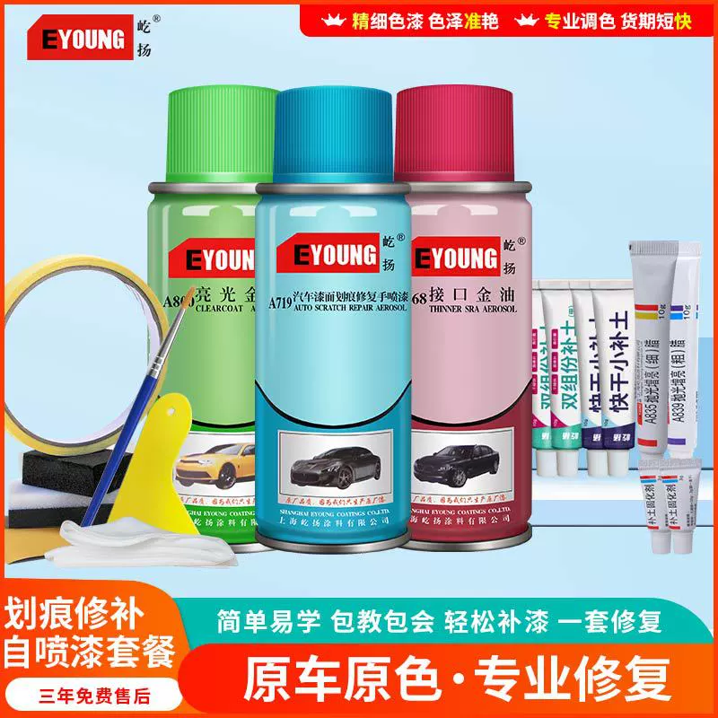 Стоя рука встряхивает самоокрашенную ручку для нанесения краски автомобиля для царапин