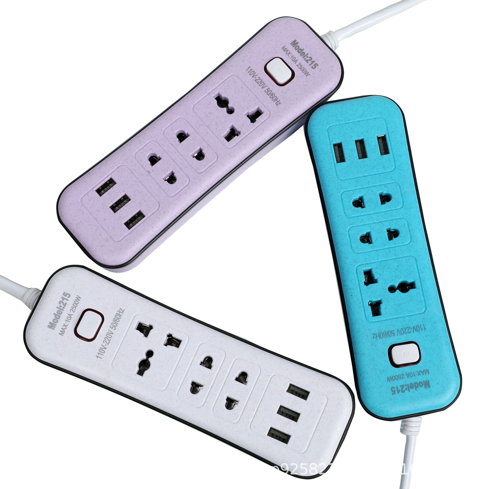 214# USB trigo sarraceno borde negro enchufe de fábrica extranjera de Sudáfrica Yiwu entrega de cable de 2 metros