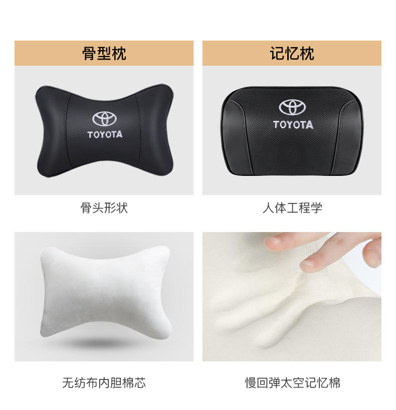 Suitable for Toyota Camry, Avalon, Levin, Corolla, Highlander Headrest and Lumbar Support Memory Foam Car-Specific