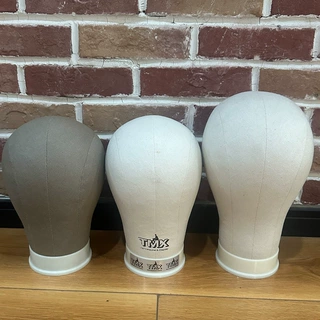 库存处理软木填充帆布假发整形头模 canvas head 包布模特头