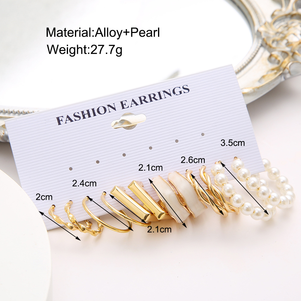 Alloy Ear Needle Material 1 Set Elegant Lady Geometric Plating Alloy Earrings