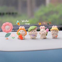2023 Year of the Rabbit Car Ornaments Cute Bunny Decorations Car Creative Center Console Car Interiors Internet Celebrities