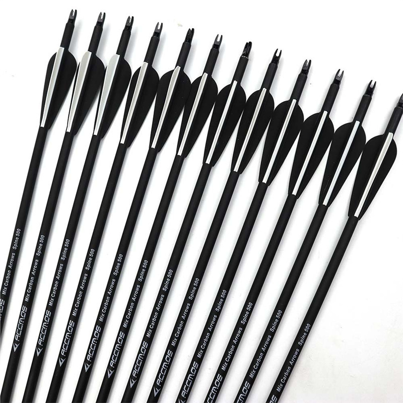 7.8MM convertible head cool black mixed carbon arrow recurve bow composite traditional bow and arrow universal competition scenic spot arrow