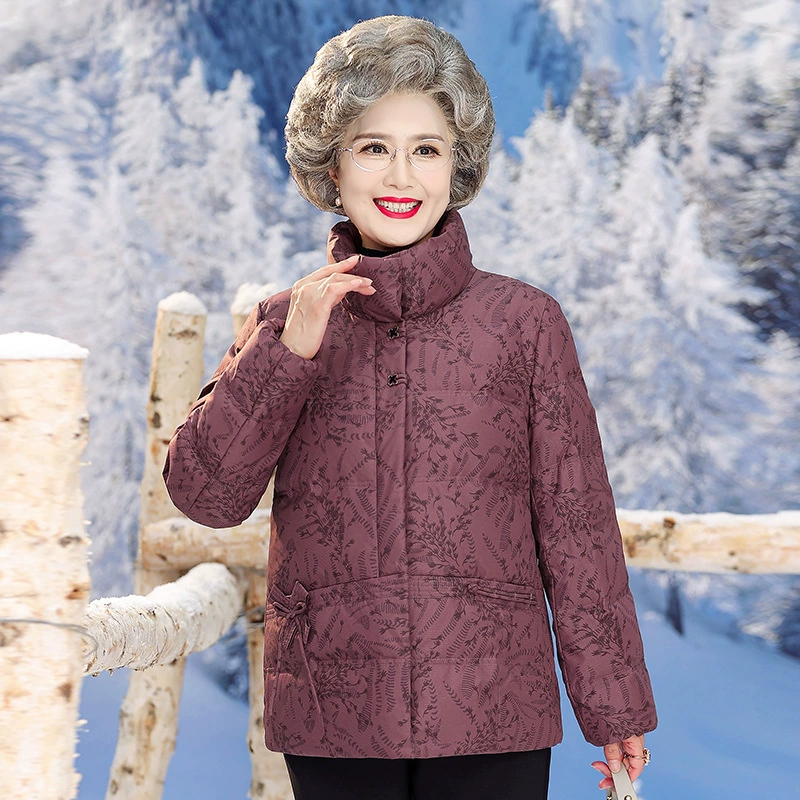 Среднего и пожилого возраста пуховик мама зимний пожилой пиджак хлопчатобумажная куртка бабушки пуховик короткий толстый