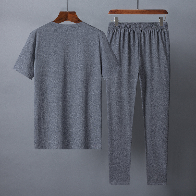 Gran tamaño de verano papá traje casual hombre traje deportivo de manga corta hombre traje de pantalones largos