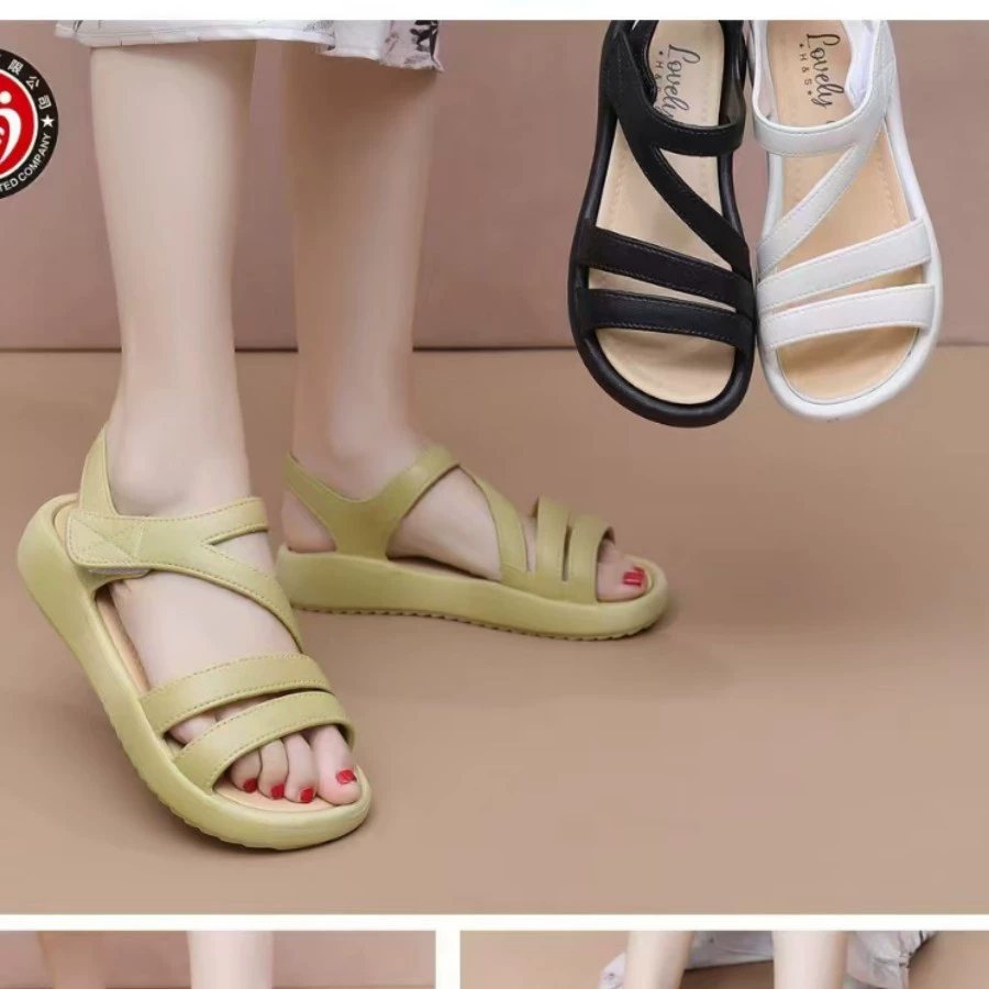 Summer sandals, footwear, comfortable shoes for mother, for middle age, soft sole, plus size