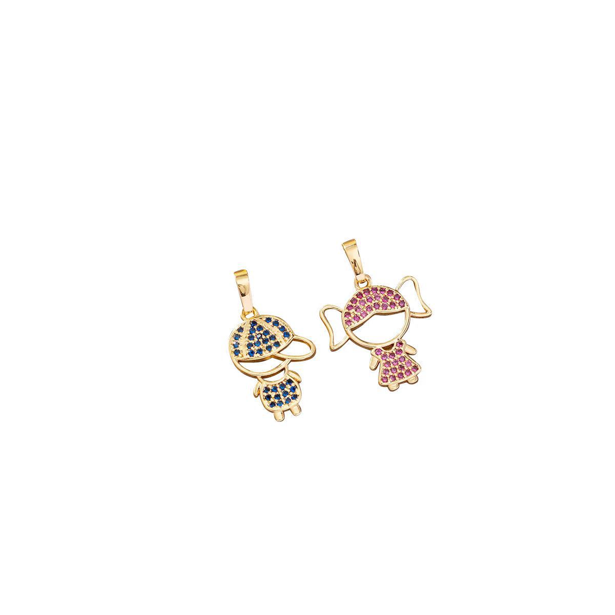 Xiyin cross-border couple colgante de moda nuevo nicho único diseño de zircon lindos colgante de collar para niños y niñas