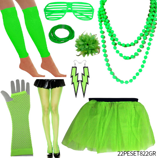 1980 vestido de fiesta de la muchacha despedida de soltero 80's traje Cosplay fuentes del partido