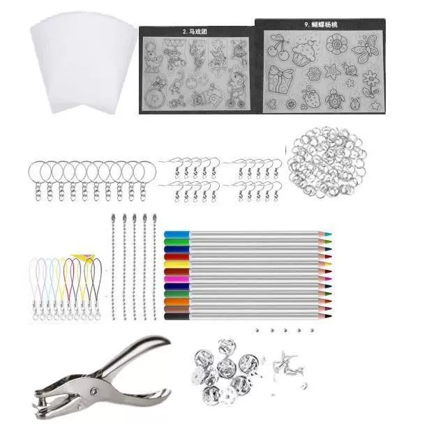 Hot shrinkage film color lead hand -painted DIY handmade material semi -transparent transparent hot shrinkage cross -border