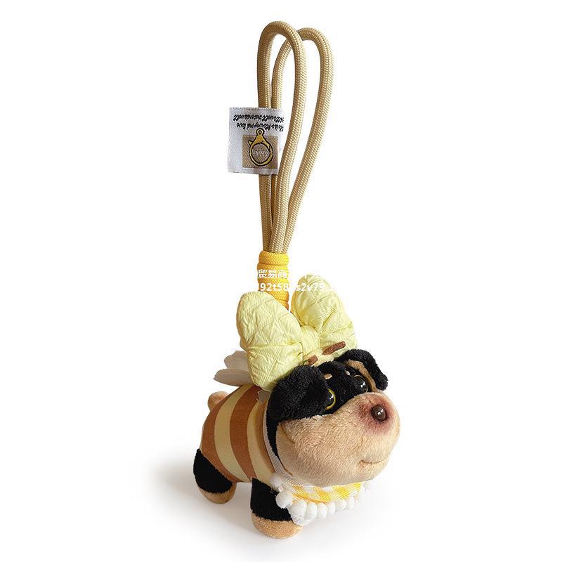 Niedliche Biene Welpen Tasche Anhänger für Mädchen Plüsch Puppe Schnalle Spielzeug Nische High-End-Rucksack Dekoration_voghion.com