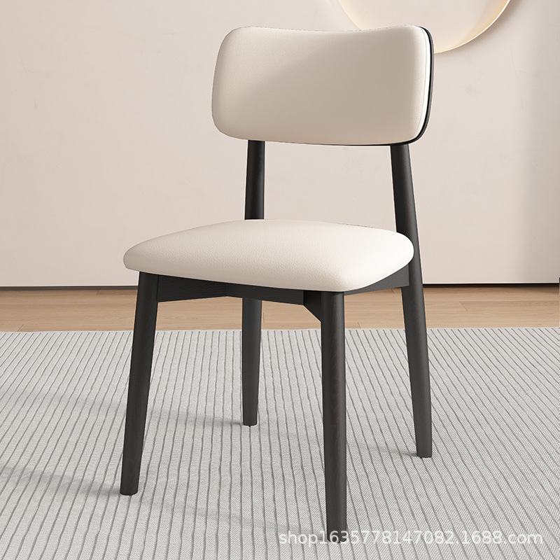 Silla de comedor de madera sólida nórdica, silla de comedor de hotel, silla de respaldo de fábrica, taburetes de comedor modernos y simples
