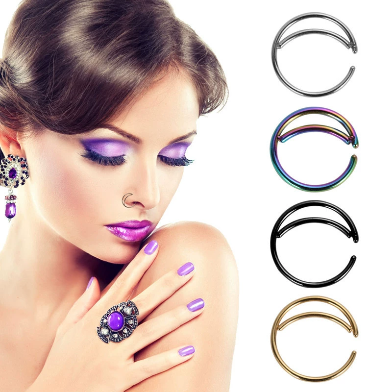 Пирсинг для губ из нержавеющей стали, лунная форма, AliExpress, Wish