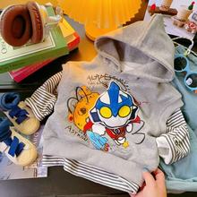 潮童【卫衣两件套】2025秋季新款套头连帽卡通动漫百搭卫衣两件装