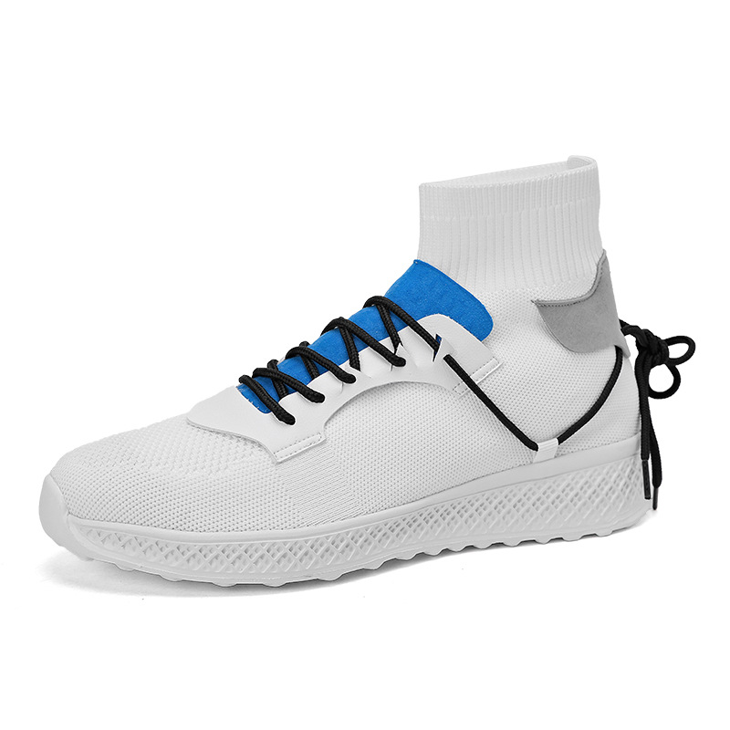 2024 Summer High Top Socks with Flyknit Breathable Casual Student Trendy Shoes Men's Sports_voghion.com