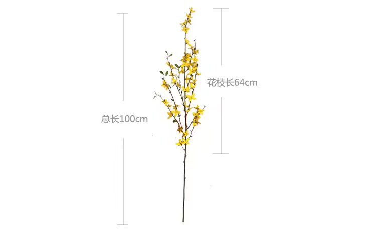 单支迎春花黄色假花婚庆家居餐桌装饰跳舞兰仿真花插花连翘花批发详情2