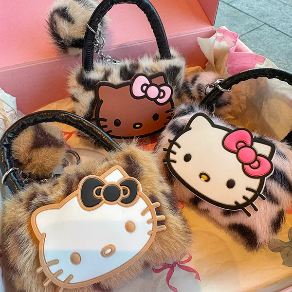 Plush Kitten Girl Mini Plush Pom-Pom Car Keychain Pendant Ins Plush Doll Backpack Bag Decoration