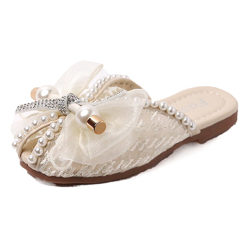 Sandalias nuevas de verano 2025 para niñas, zapatillas de media caña transpirables con cordones para exteriores, zapatos de princesa de estilo coreano con suela suave y a la moda de Douyin.