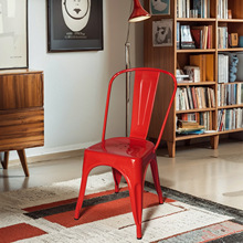 铁皮椅餐厅铁艺复古靠背椅子简约餐饮烧烤摆摊排队奶茶店酒吧餐椅