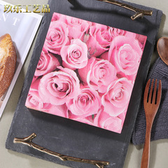New Rose Colorful Print Table Napkins for Western Restaurant Bakery Use Facial Tissue Wholesale