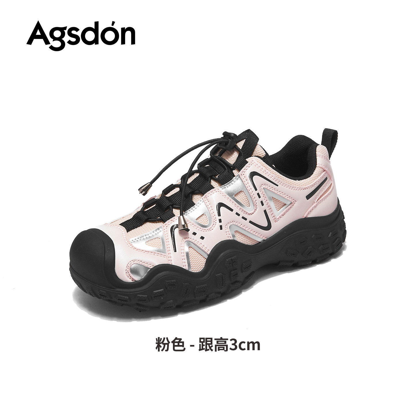 Augu Shi Deng zapatos de base gruesa para padres y mujeres 2026 nuevos zapatos deportivos de senderismo de lana de primavera zapatos de correr casuales ligeros