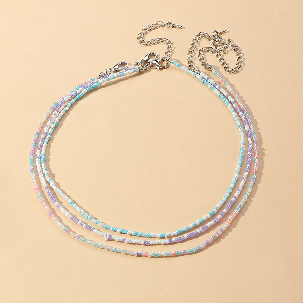 Modische Geometrische Perlenkette In Kontrastfarbe Für Frauen display picture 3