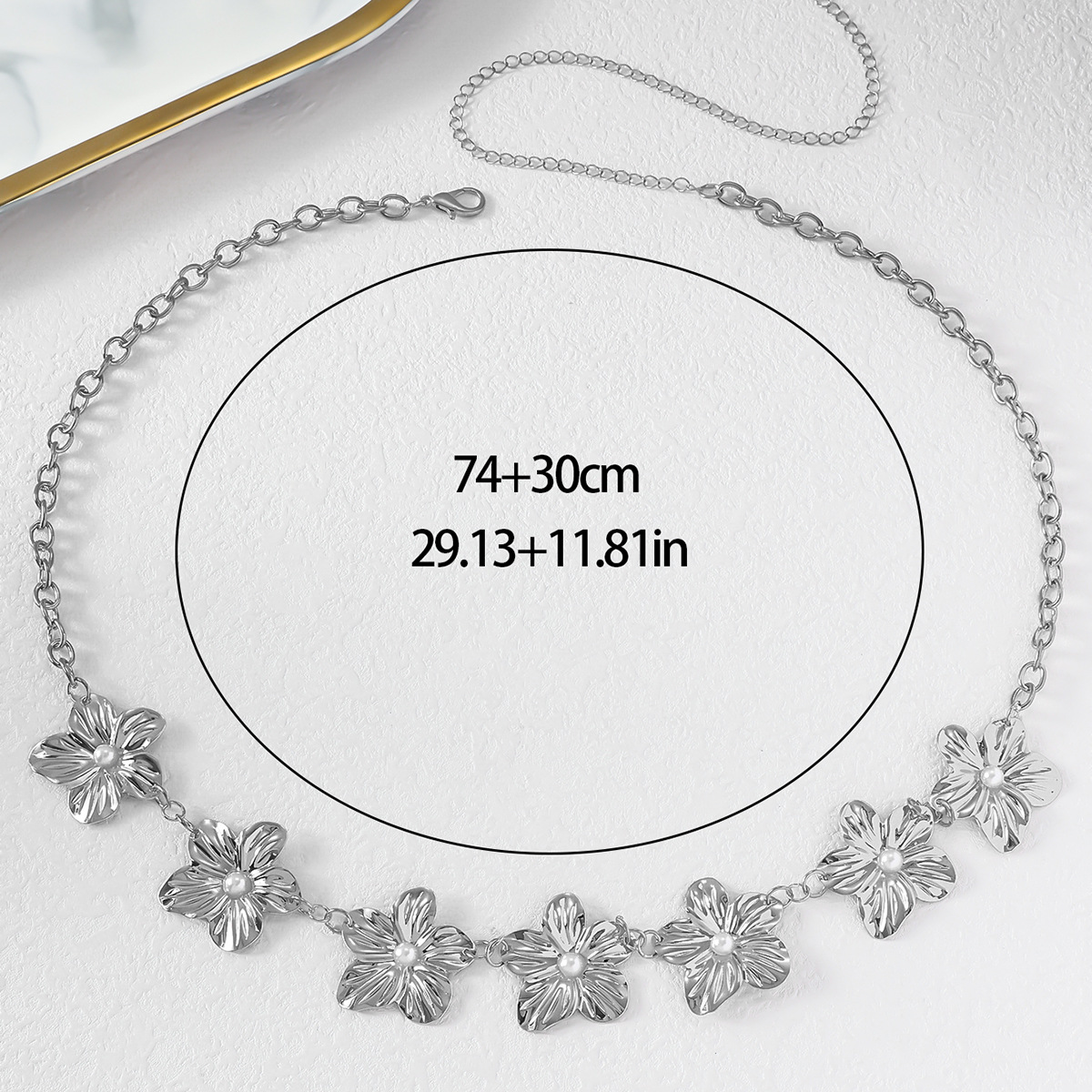 Lady Floral Metal Women's Chain Belts display picture 8