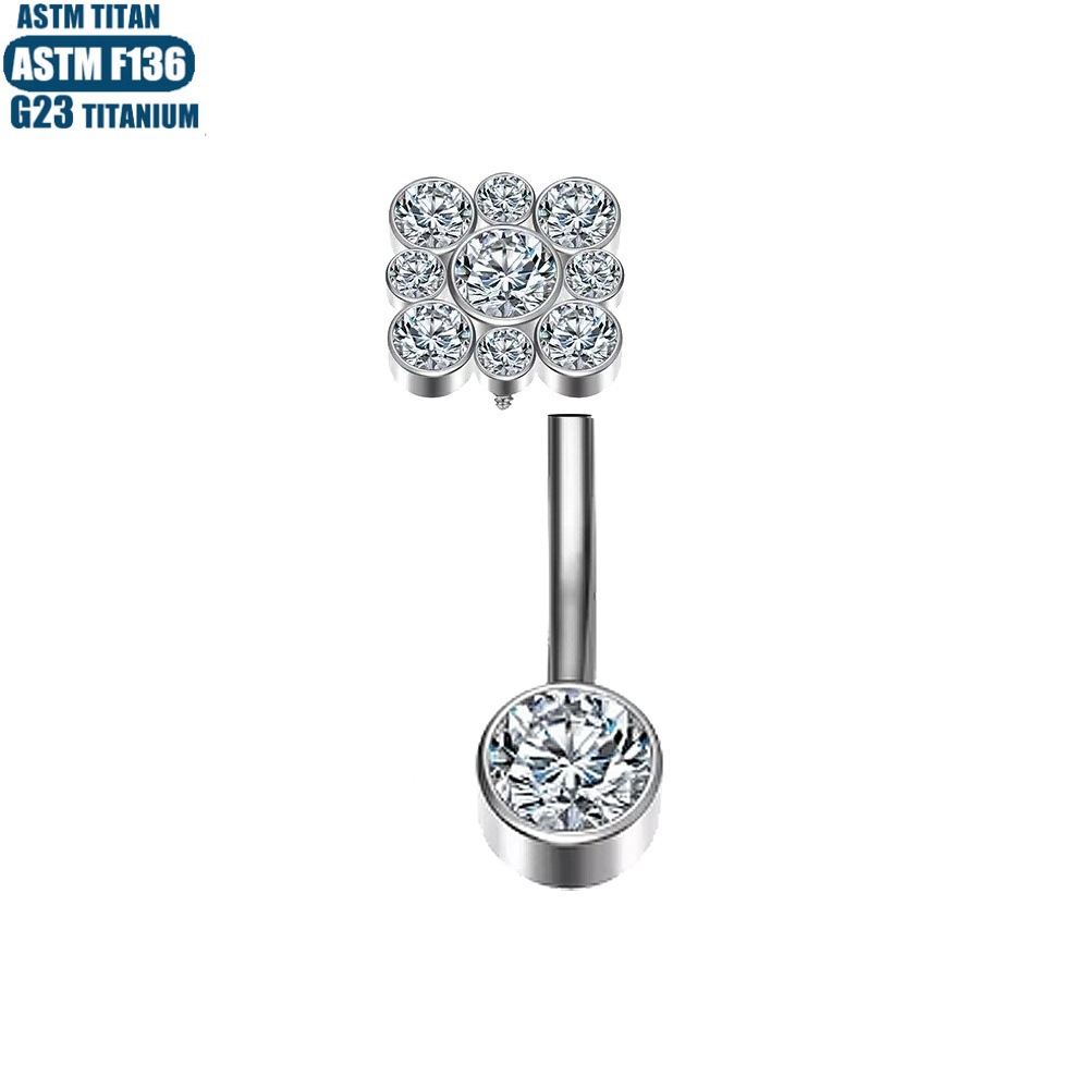 16G labret stud size and finish detail