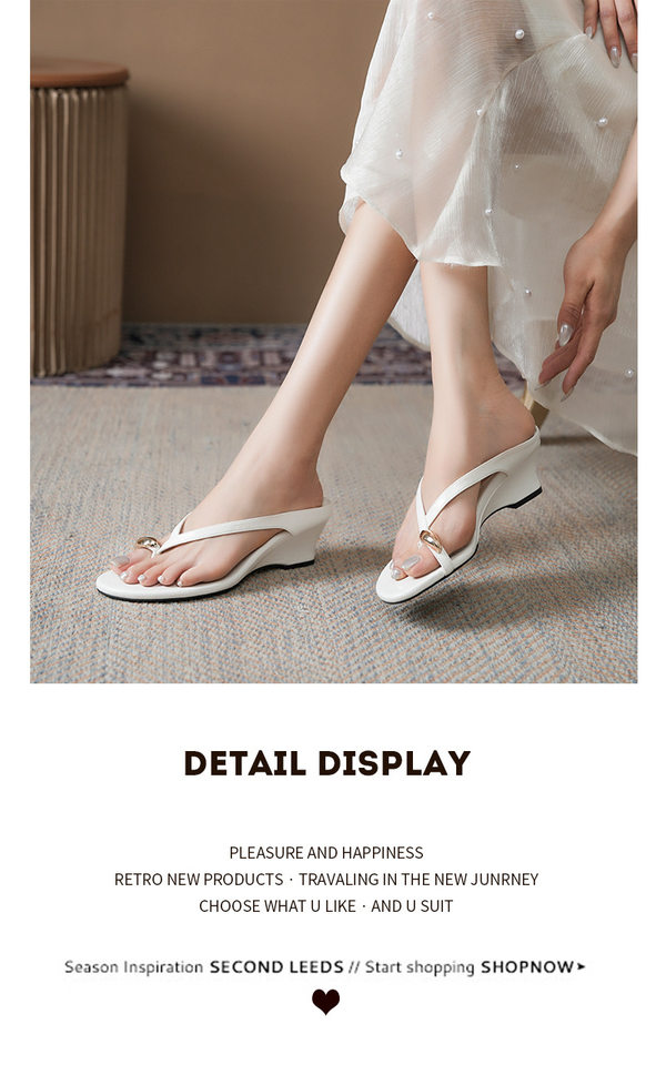 Dép sandal nữ quai ngang khóa kim loại đế xuồng mũi vuông — Màu bạc, Màu trắng ngà, màu đen, màu đỏ chi tiết 13
