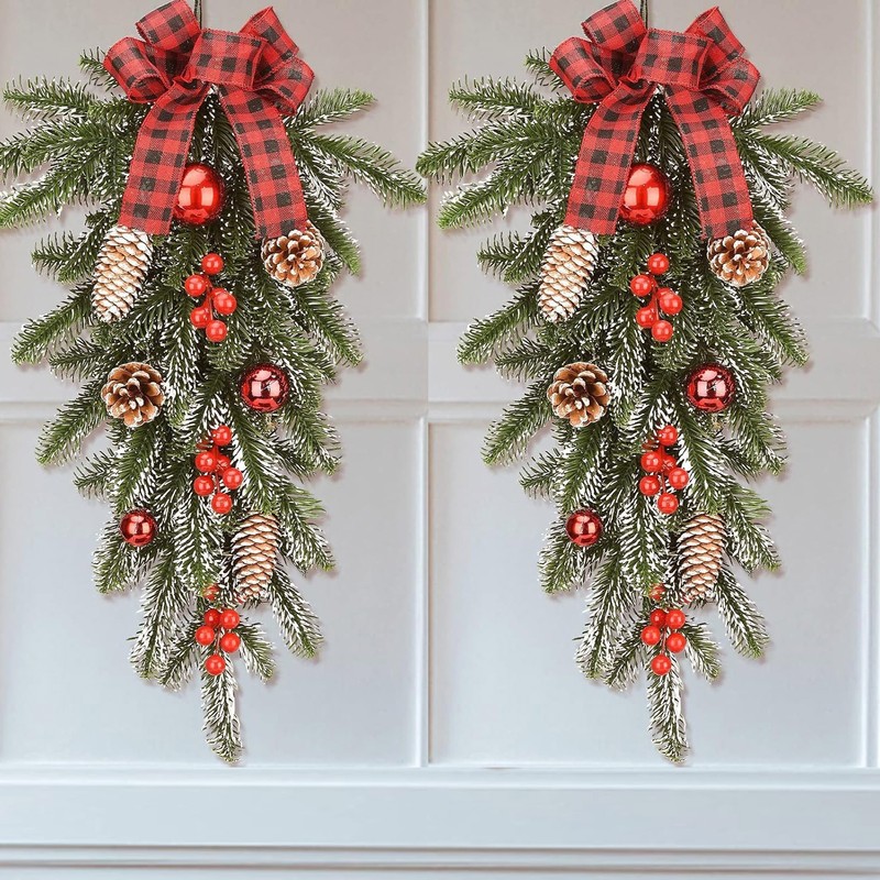 クリスマス植毛花輪楼掛階段花輪装飾装飾クリスマス室内北欧家庭シーン配置|undefined