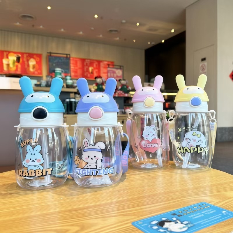 Himbedi tazas de paja para niños lindas tazas de plástico para niñas cinturones de jardín de infantes tazas de plástico para estudiantes tazas de paja de dibujos animados