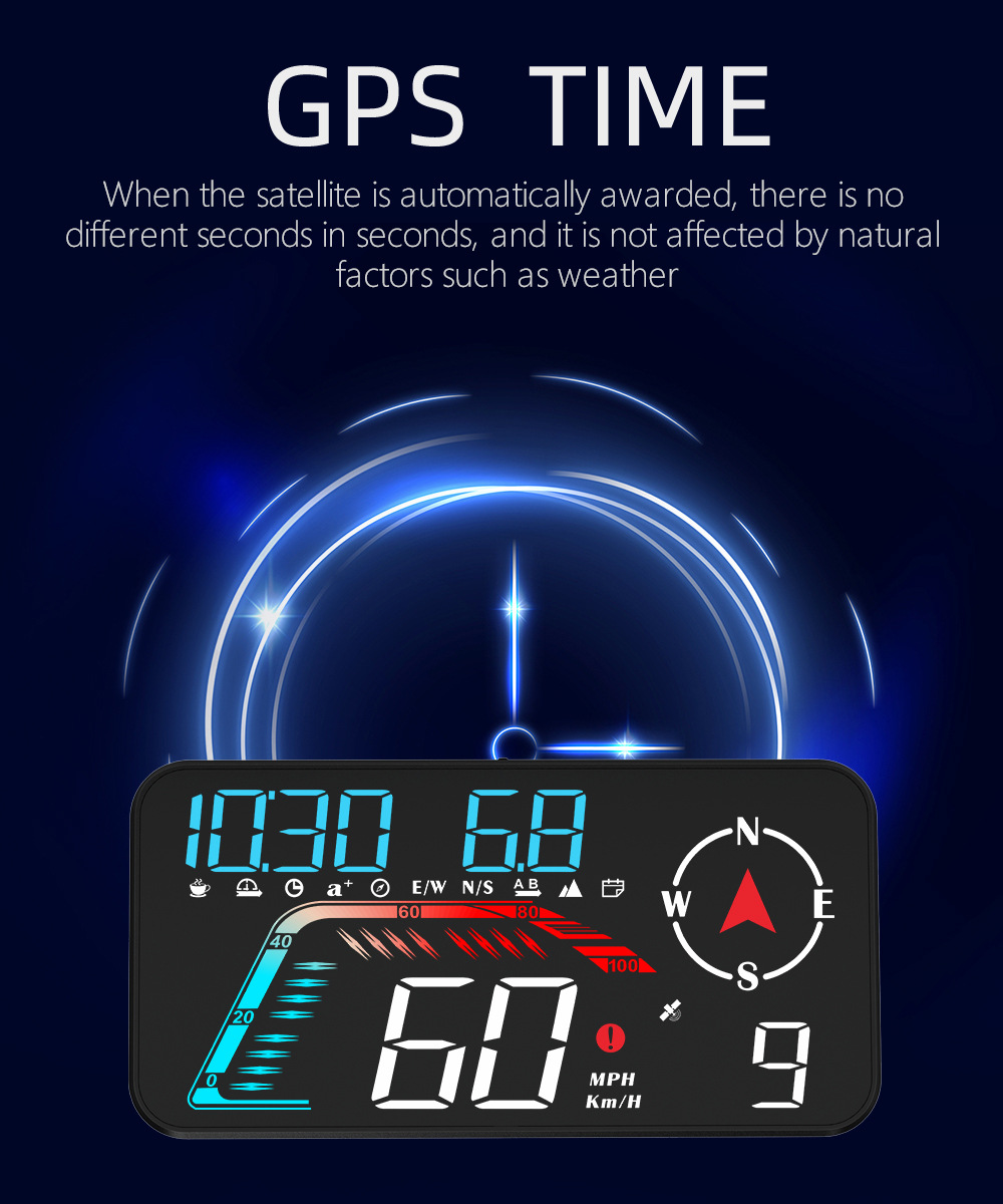 Universal Car HUD Head-Up Display, Beidou GPS Car Driving Direction and Time Display, New Cross-Border Model