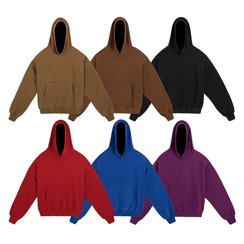 New Trendy Heavyweight Kanye Hooded Double-Layer Pure Color Sweatshirt American Casual Couple Style Men's and Women's Hoodies Trendy New Trendy Heavyweight Kanye Hooded Double-Layer Pure Color Sweatshirt American Casual Couple Style Men's and Women's Hoodies Trendy