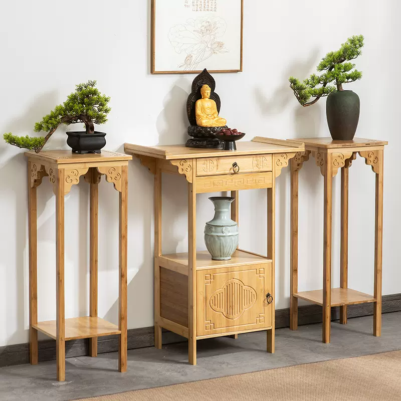 中式玄关柜家用条案供桌中堂供佛桌酒店端景台窄长条竹制玄关桌
