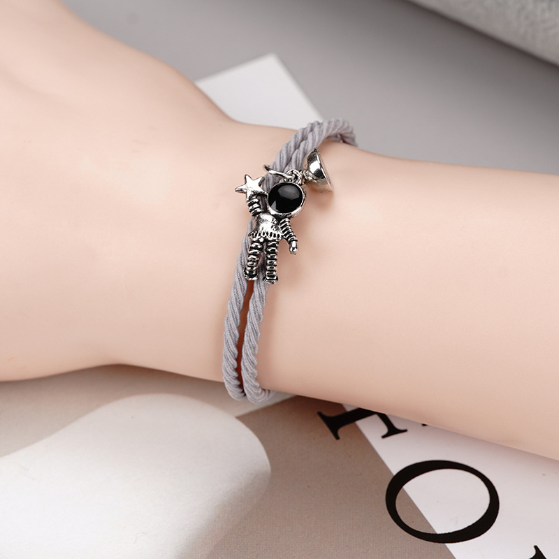 Daily Occasion Alloy, rope Material Simple Style Astronaut Alloy Rope Woven Chain String Bracelets Wholesale