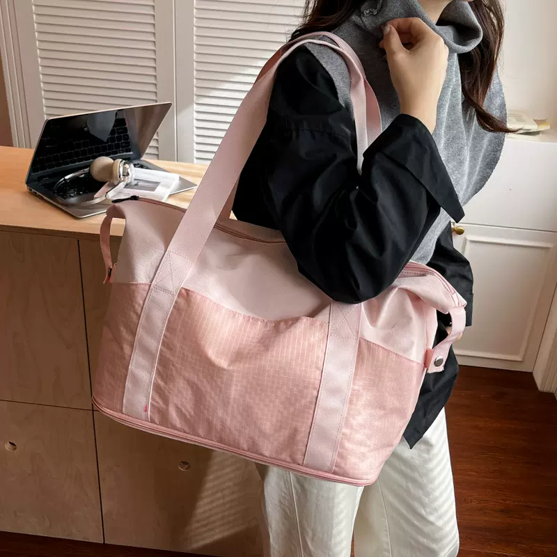 大容量旅行包女短途出差行李包扩容款轻便手提运动健身包休闲背包