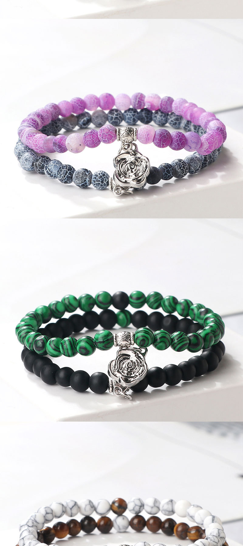Perlenarmband Mit Magnetverschluss Blumen Schmetterling_voghion.com