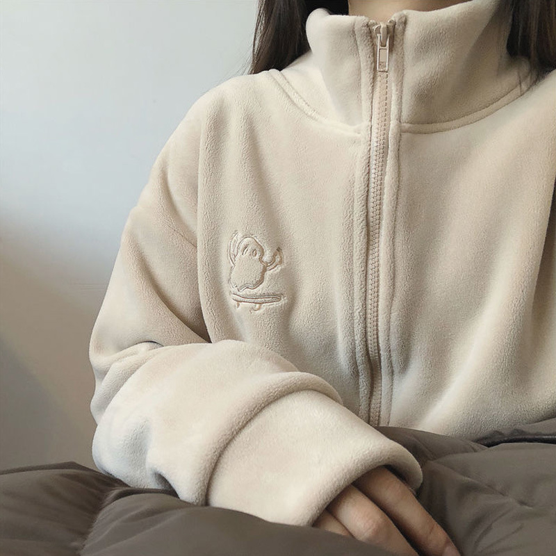 2025 Autumn and Winter Style Giant Warm Small Stove Thickeneded Oli Velvet Turtleneck Zipper Sweatshirt Cardigan Women's Warm Velvet Sweater Jacket 2025 Autumn and Winter Style Giant Warm Small Stove Thickeneded Oli Velvet Turtleneck Zipper Sweatshirt Cardigan Women's Warm Velvet Sweater Jacket