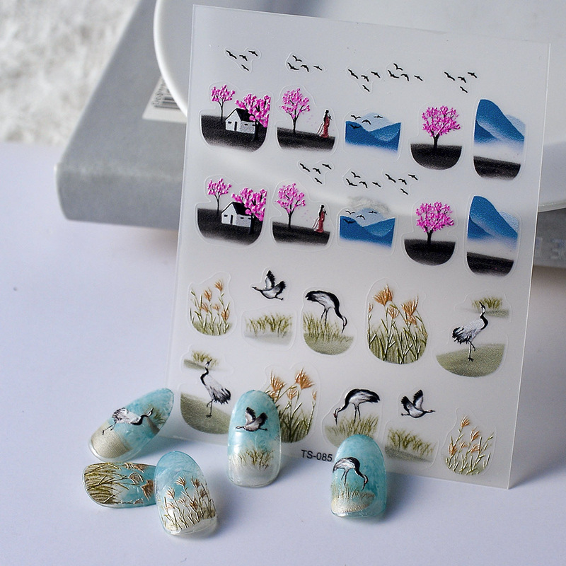 Chinese Style Series 5D Nail Art Stickers Reed Lin Quan Finger Stickers Lazy DIY Plum Blossom Carved Nail Stickers Chinese Style Series 5D Nail Art Stickers Reed Lin Quan Finger Stickers Lazy DIY Plum Blossom Carved Nail Stickers